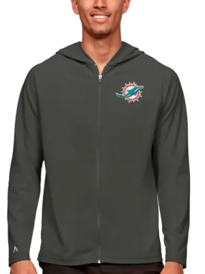 Wallace Miami Dolphins Grey Fleece Hoodie