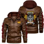 Washington Commanders Brown Leather Jacket