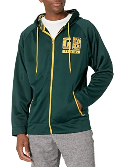 Barnes Green Bay Packers Green Zip Hoodie