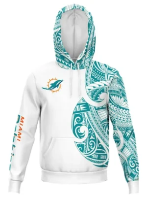 Beavers Miami Dolphins White Fleece Pullover Hoodie
