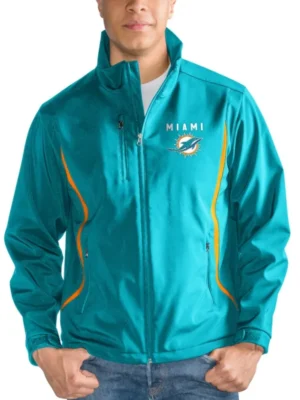 Blake G-III Sports Miami Dolphins Zip Blue Jacket