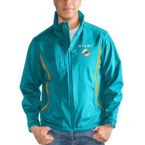 Blake G-III Sports Miami Dolphins Zip Blue Jacket