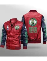 Boston Celtics Leather Bomber Jacket