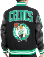 Boston Celtics Leather Patchwork Men Jacket