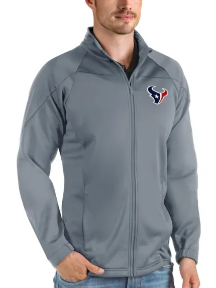 Charles R Houston Texans Zip Grey Track Jacket