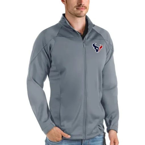 Charles R Houston Texans Zip Grey Track Jacket