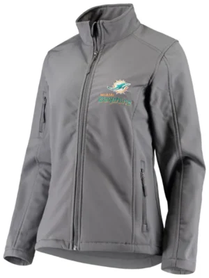 Cooper Miami Dolphins Grey Zip Track Jacket