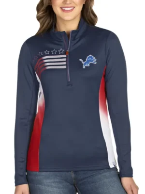 Cox Detroit Lions Half-Zip Pullover Track Jacket