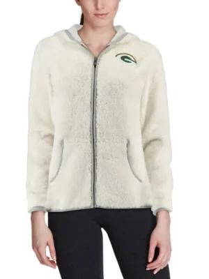 Cream Green Bay Packers Time Honored Zip Fleece Hoodie