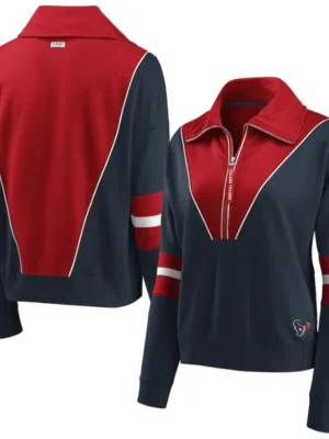 David M Houston Texans Half-Zip Jacket