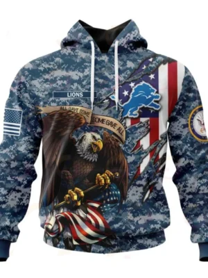 Detroit Lions Army Military Print Hoodie