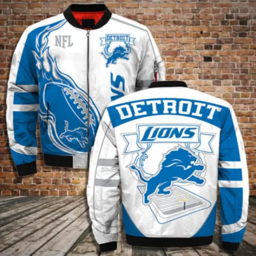 Detroit Lions Bomber White Jacket