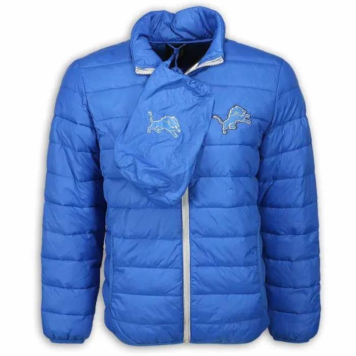 Detroit Lions Puffer Blue Jacket