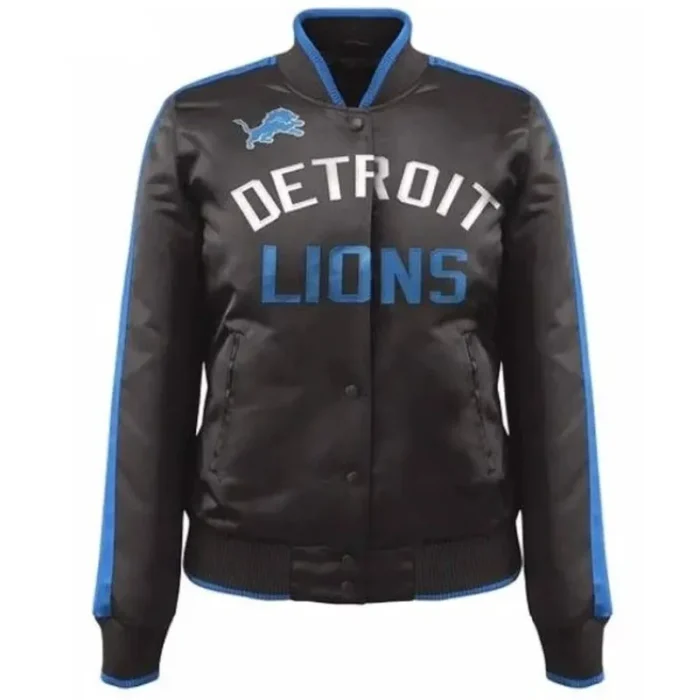 Detroit Lions Satin Black Jacket