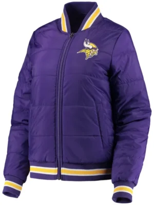 Dubois Minnesota Vikings Purple Zip Puffer Jacket