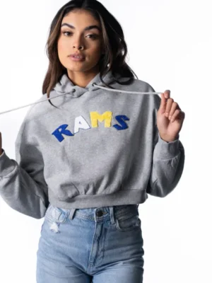 Eleanor Los Angeles Rams Grey Cropped Hoodie
