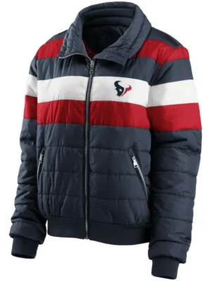 Gallo Houston Texans Color block Zip Puffer Jacket