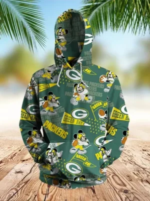 Green Bay Packers 3D Green Hoodie
