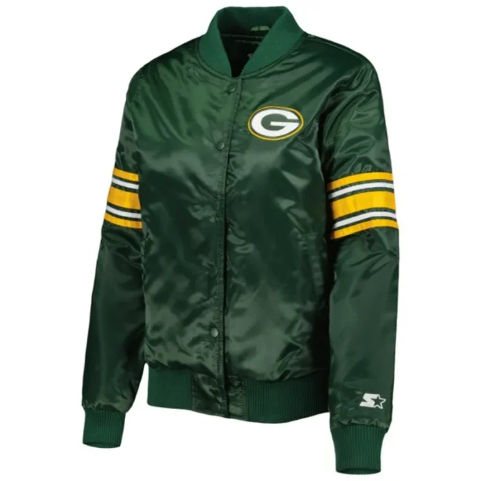 Hess Green Bay Packers Satin Full-Snap Varsity Jacket