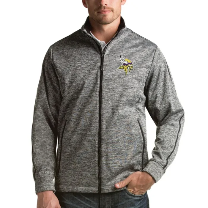 Ivan T Minnesota Vikings Zip Grey Track Jacket