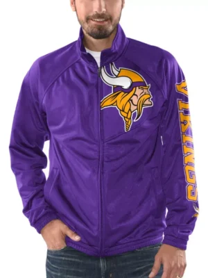 Jackson Minnesota Vikings Purple Zip Track Jacket