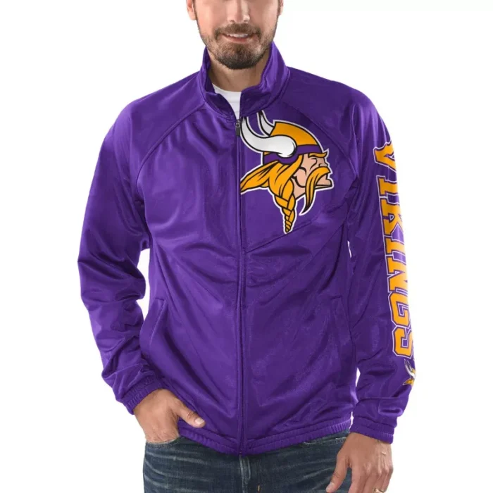 Jackson Minnesota Vikings Purple Zip Track Jacket