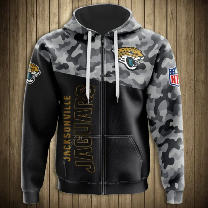 Jacksonville Jaguars Zip Up Camo Hoodie