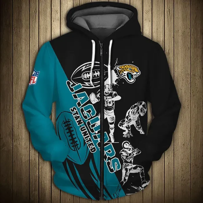 Jacksonville Jaguars Zip Up Print Hoodie