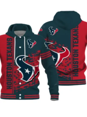 Jamie A Houston Texans Full-Snap Printed Varsity Jacket