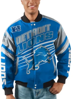 Jordan G-III Sports Detroit Lions Blue Varsity Jacket