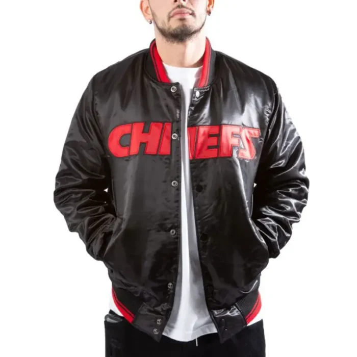 Kansas City Chiefs Satin Black Jacket