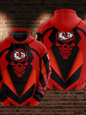 Kansas City Chiefs Skull Hoodie Red