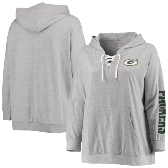 Lace Up Green Bay Packers Grey Hoodie