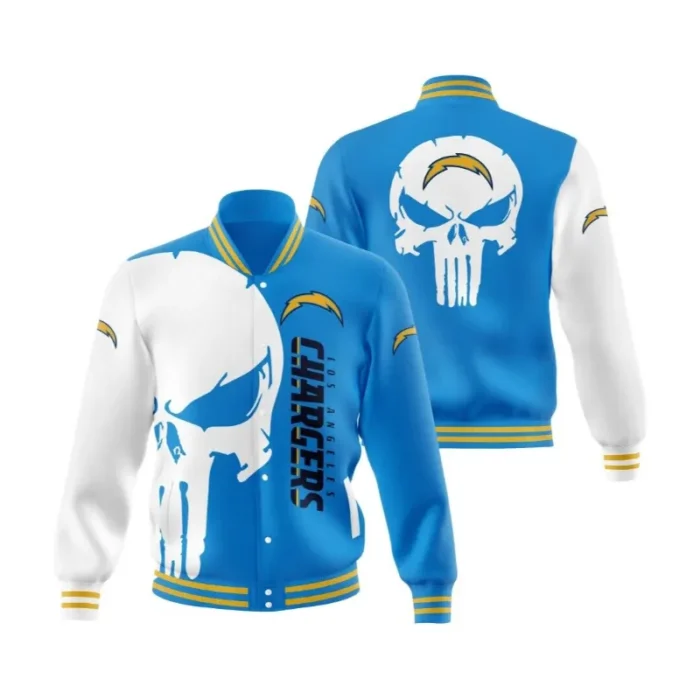 Los Angeles Chargers Varsity Jacket Skull