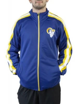 Los Angeles Rams Blue Zip Track Jacket