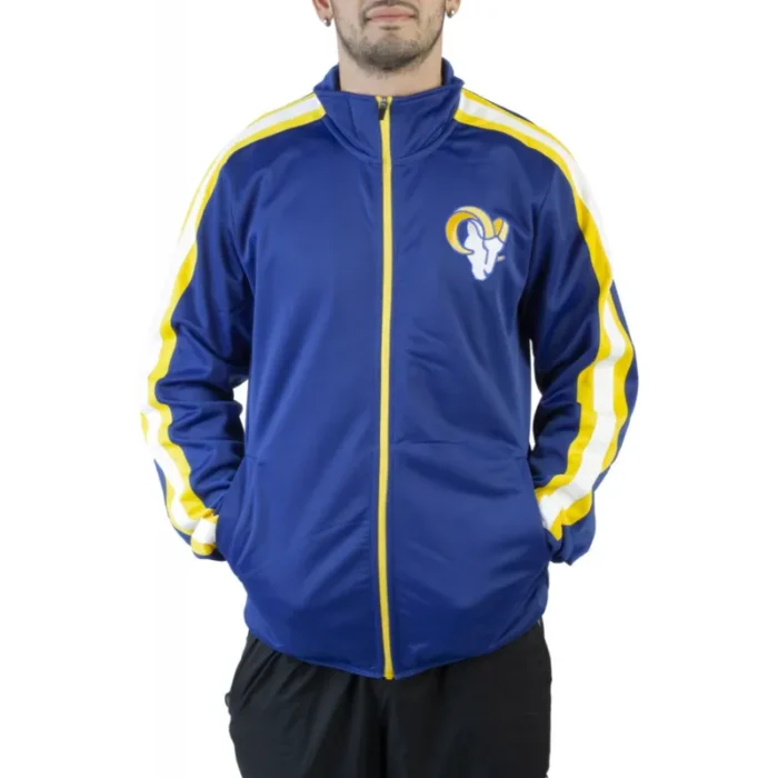 Los Angeles Rams Blue Zip Track Jacket