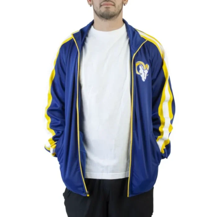 Los Angeles Rams Blue Zip Track Jacket