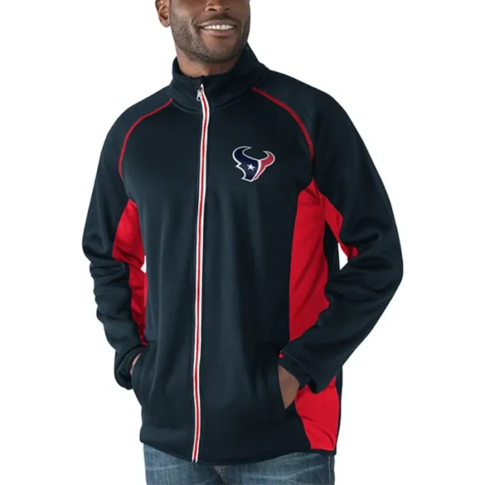 McGregor Houston Texans Zip Blue Track Jacket