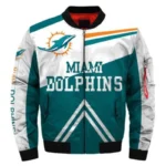 Miami Dolphins Bomber White and Blue Jacket