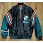 Miami Dolphins Leather Black Jacket