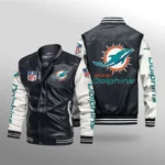 Miami Dolphins Leather Bomber Jacket