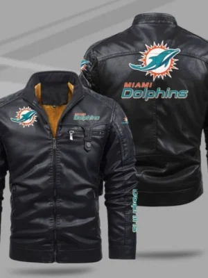 Miami Dolphins Leather Jacket