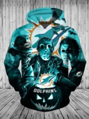 Miami Dolphins Skull Pullover Hoodie