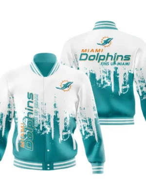 Miami Dolphins Varsity White Jacket