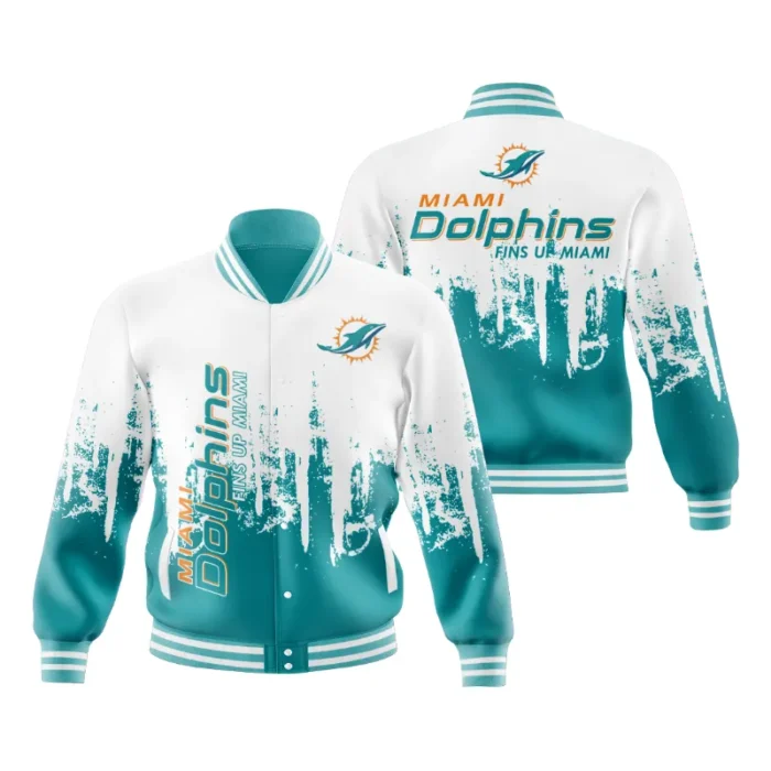 Miami Dolphins Varsity White Jacket