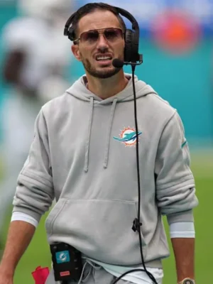 Mike McDaniel Miami Dolphins Grey Pullover Hoodie