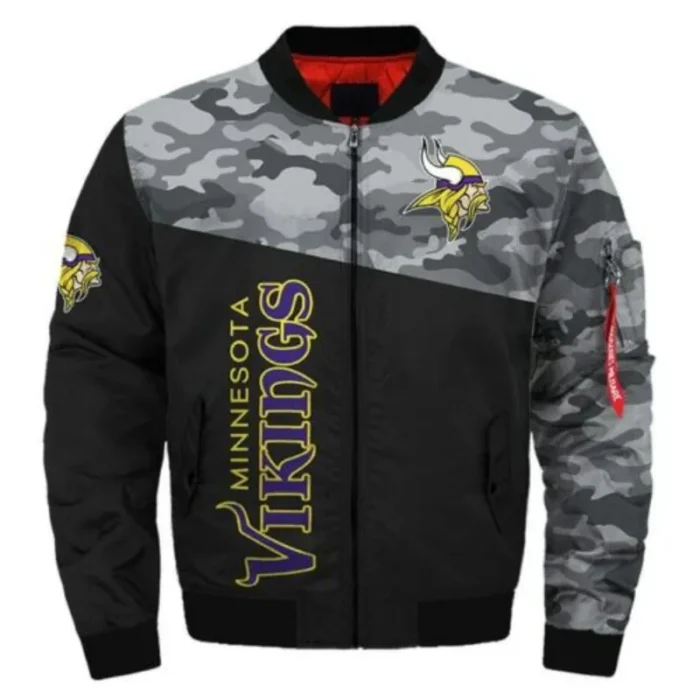 Minnesota Vikings Bomber Camo Jacket