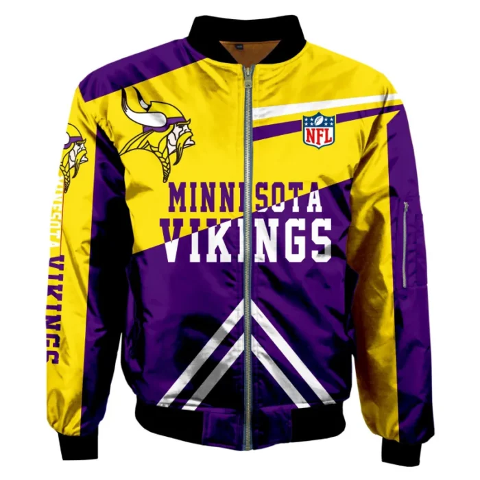 Minnesota Vikings Bomber Color-Block Jacket