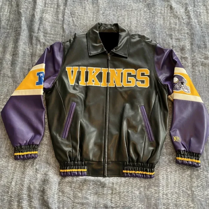 Minnesota Vikings Leather Black Jacket