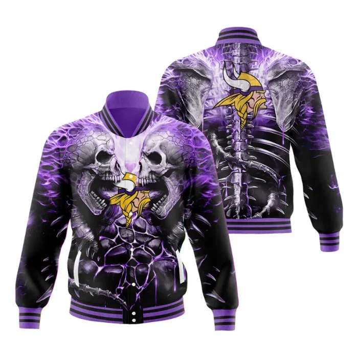 Minnesota Vikings Varsity Jacket Skull